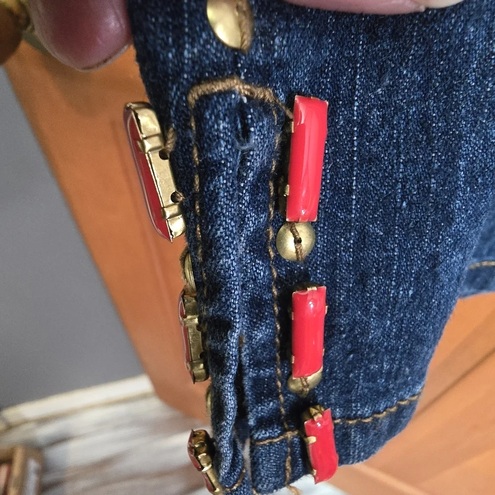 Ruby red womens elastic back jean denim capri sz 6p 6 petite nwt - Picture 4 of 7